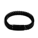 Explosive Hip Hop Stainless Steel Front and Back Men's Simple Bully Punk Bracelet