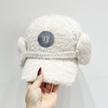 Versatile Letters Lamb Wool Baseball Cap For Women