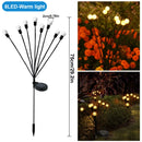 10 LED Solar Garden Lights Powered Firefly Lights Outdoor Waterproof Vibrant Garden Lights for Patio Pathway Decoration,Warm