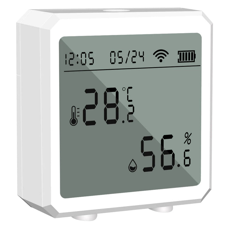 Zigbee Temperature Humidity Sensor with Tuya APP LCD Screen Digital Display Wireless Thermometer Work with Black or White Color