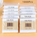 300/500pcs Double Head Cotton Swab Medical Wood Sticks Nose Ears Clean Applicator Microbrush Beauty Cotton Buds Makeup Tool