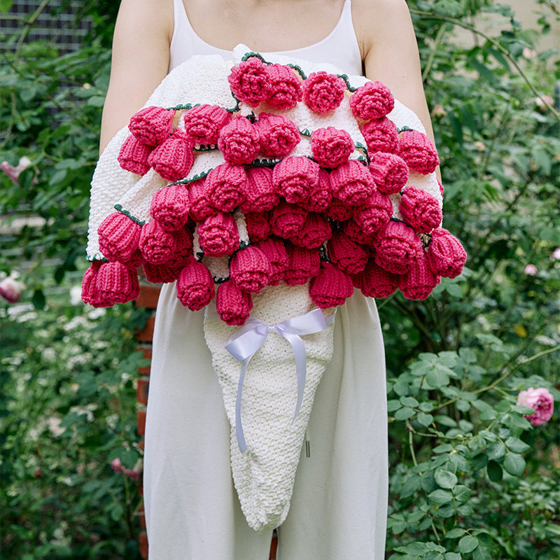 Hand Rose Blanket Into Bouquet Blanket Knitted Shawl