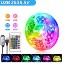 1-20M 5V LED Strip Lights RGB 5050 Tv lights backlighting，Led Strip Lighting Music Sync, Color Changing for Party Home