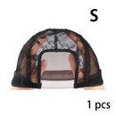 1PC Black 4x4 Inch U-Part HD Lace Wig Cap with Adjustable Strap for DIY Wig Making Hairnet Weaving Cap