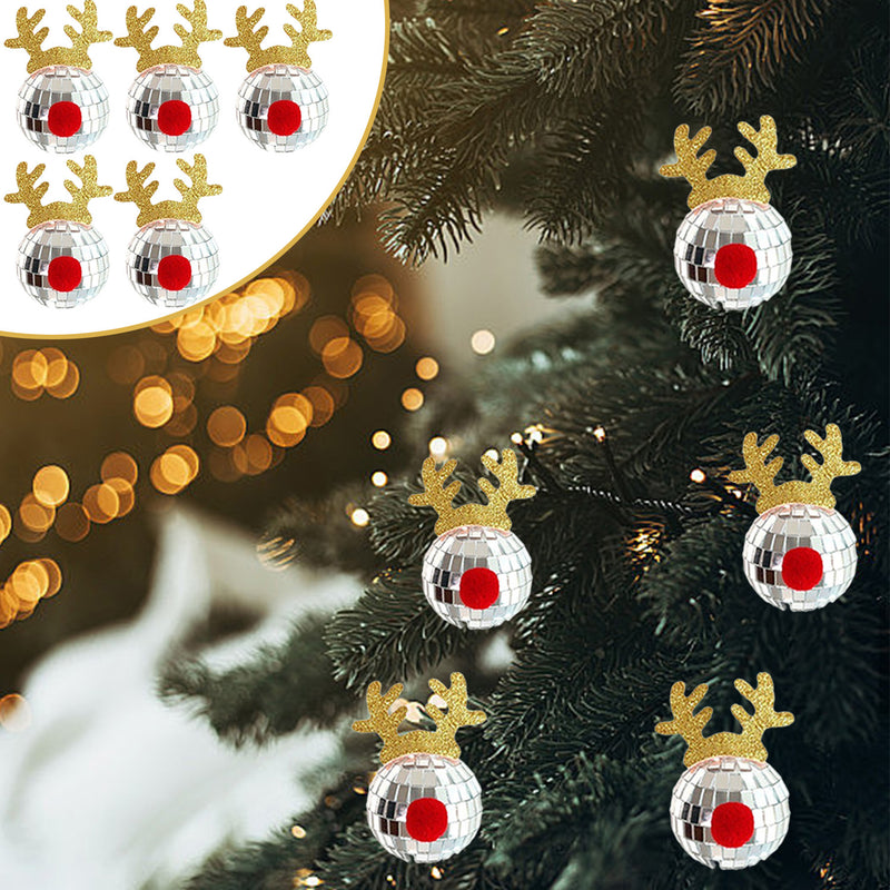 5PCS Christmas Mirror Disco Ball Decoration